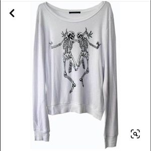 NWOT Wildfox Dancing Skeletons BBJ in Small S White